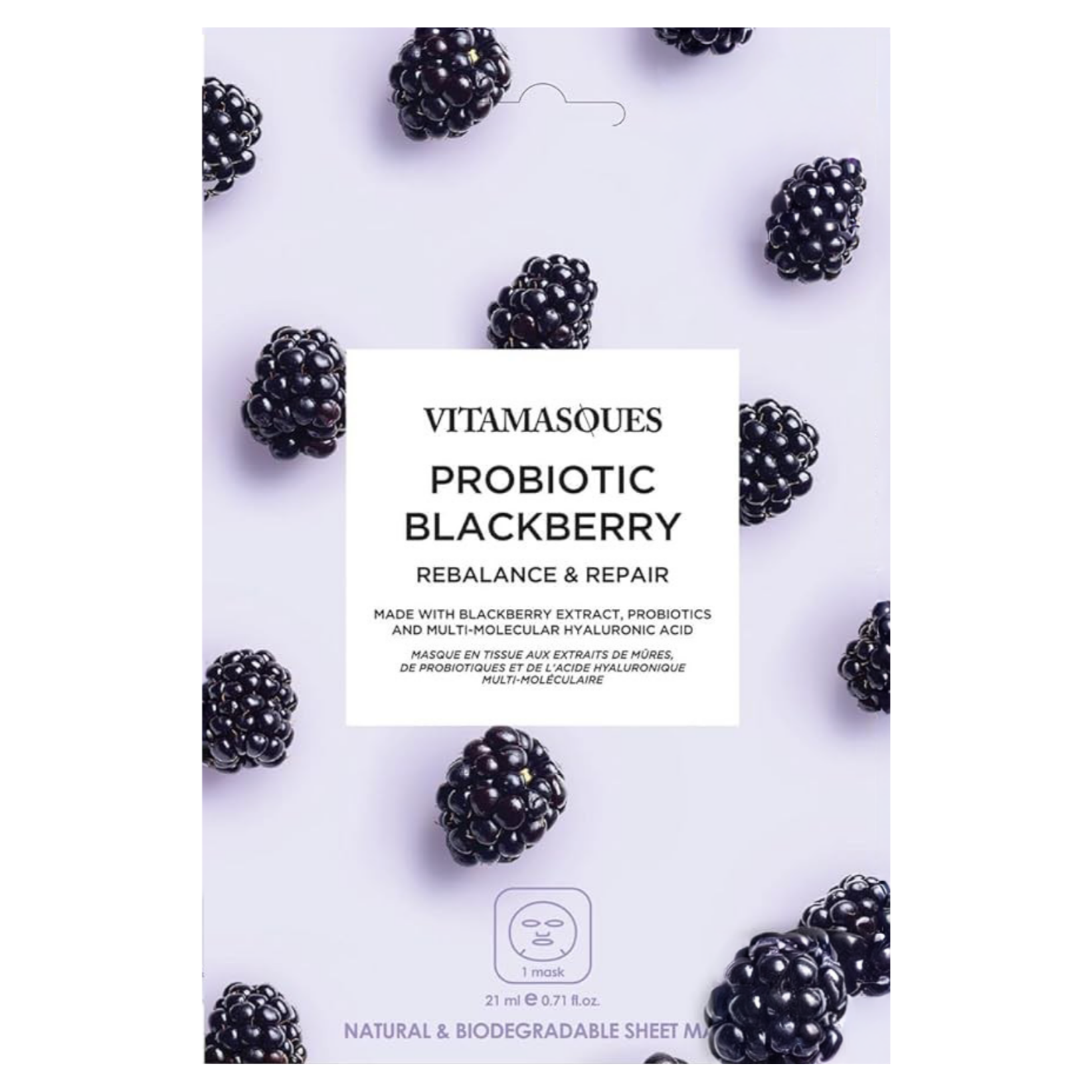 Vitamasques Probiotic Blackberry Face Sheet Mask
