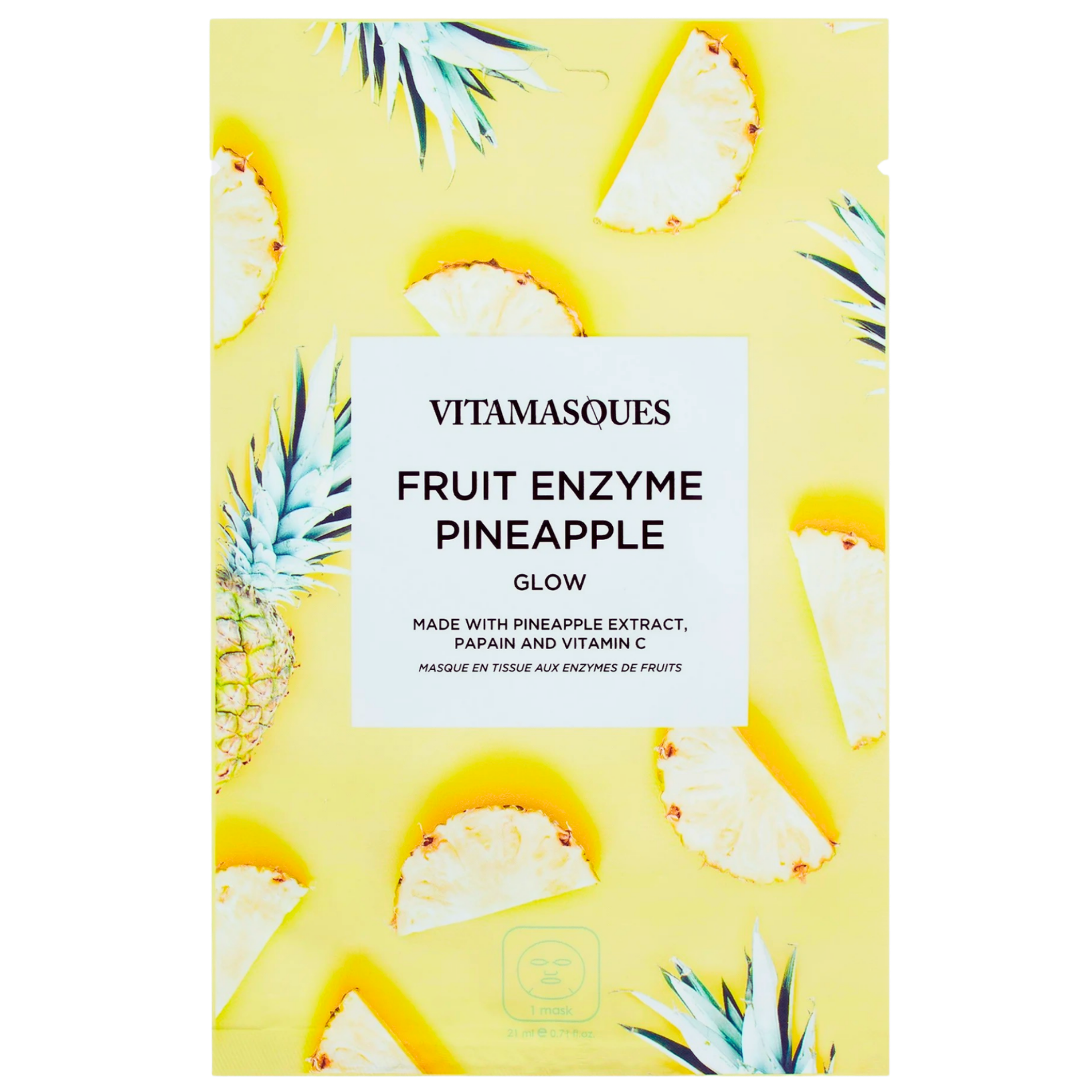Vitamasques Fruit Enzyme Pineapple Glow Face Sheet Mask