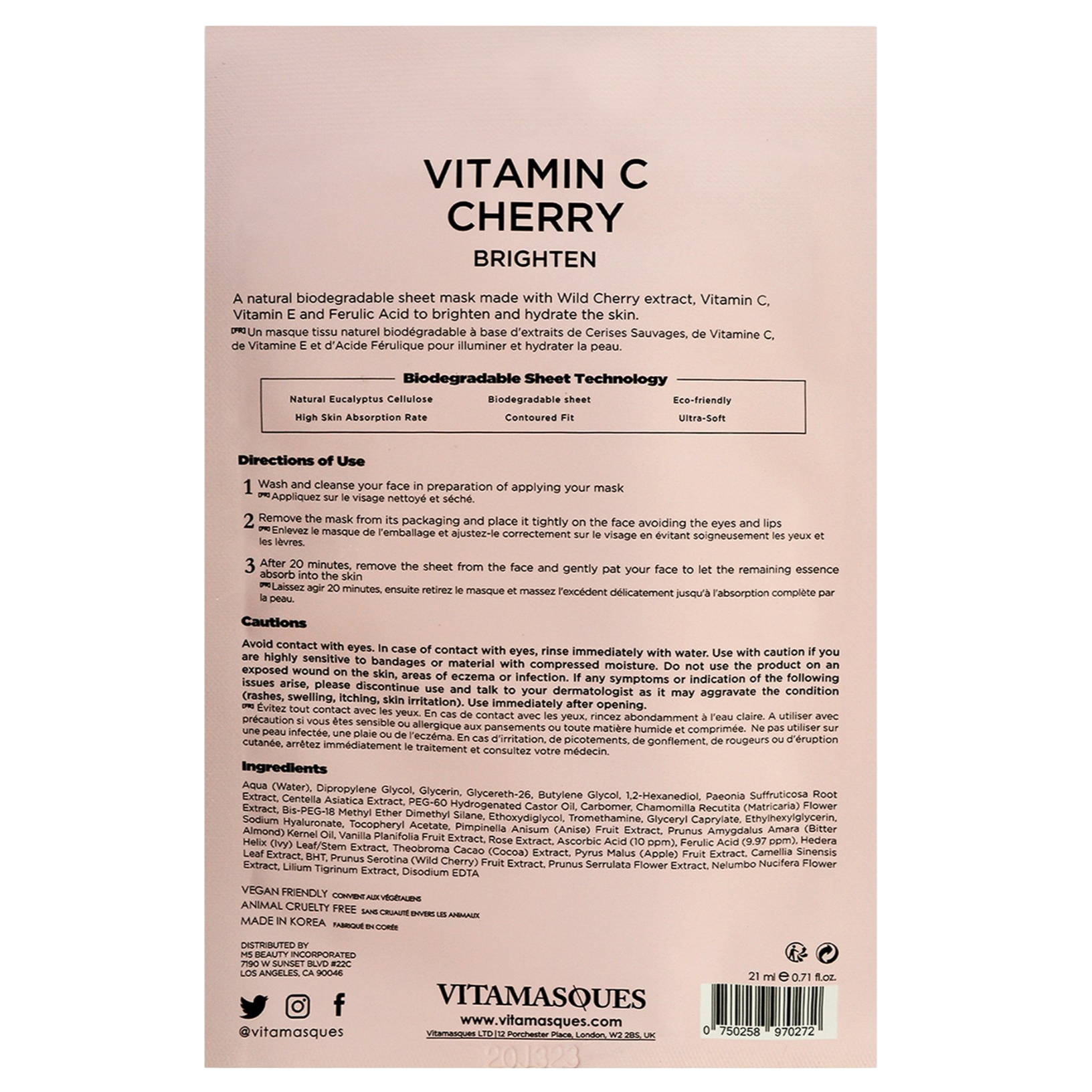 Vitamasques Vitamin C Cherry Sheet Mask