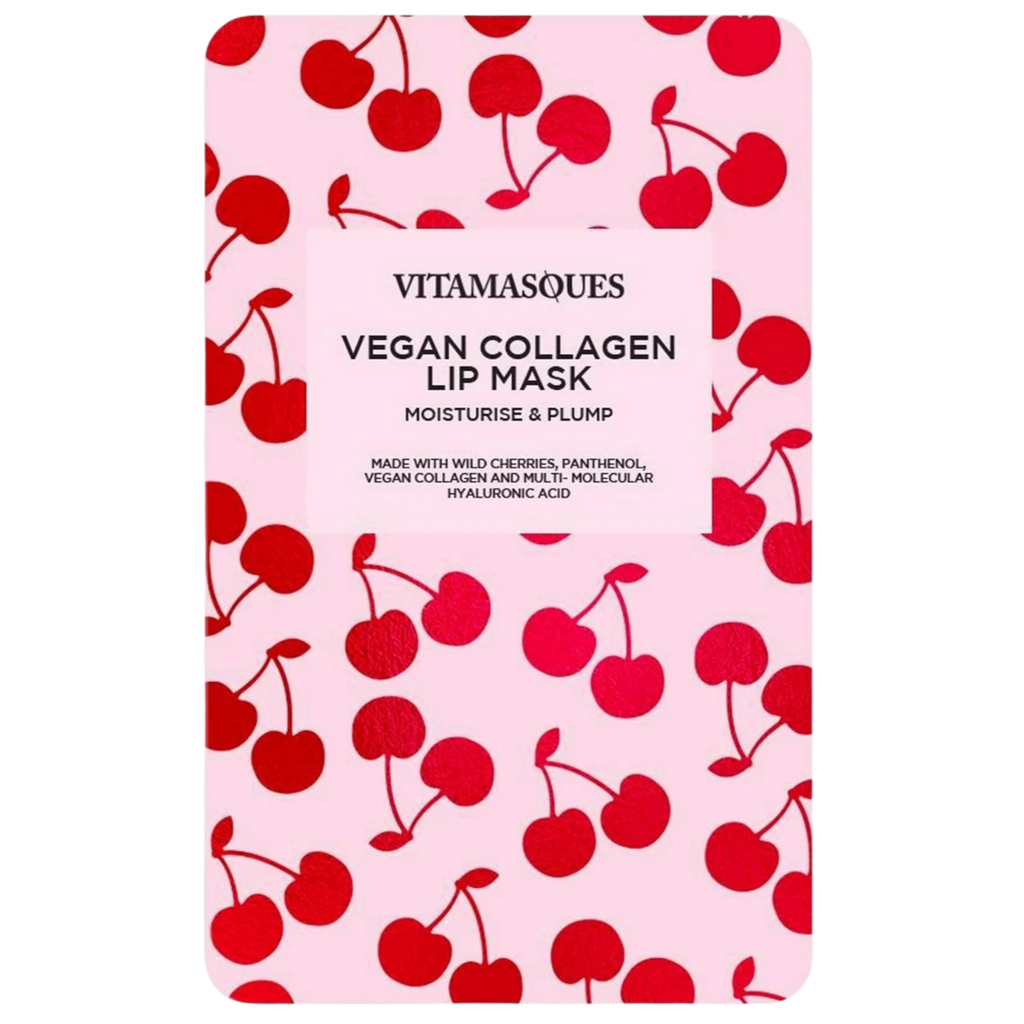 Vitamasques Cherry Vegan Collagen Lip Mask Nourish & Plump for Fuller Lips