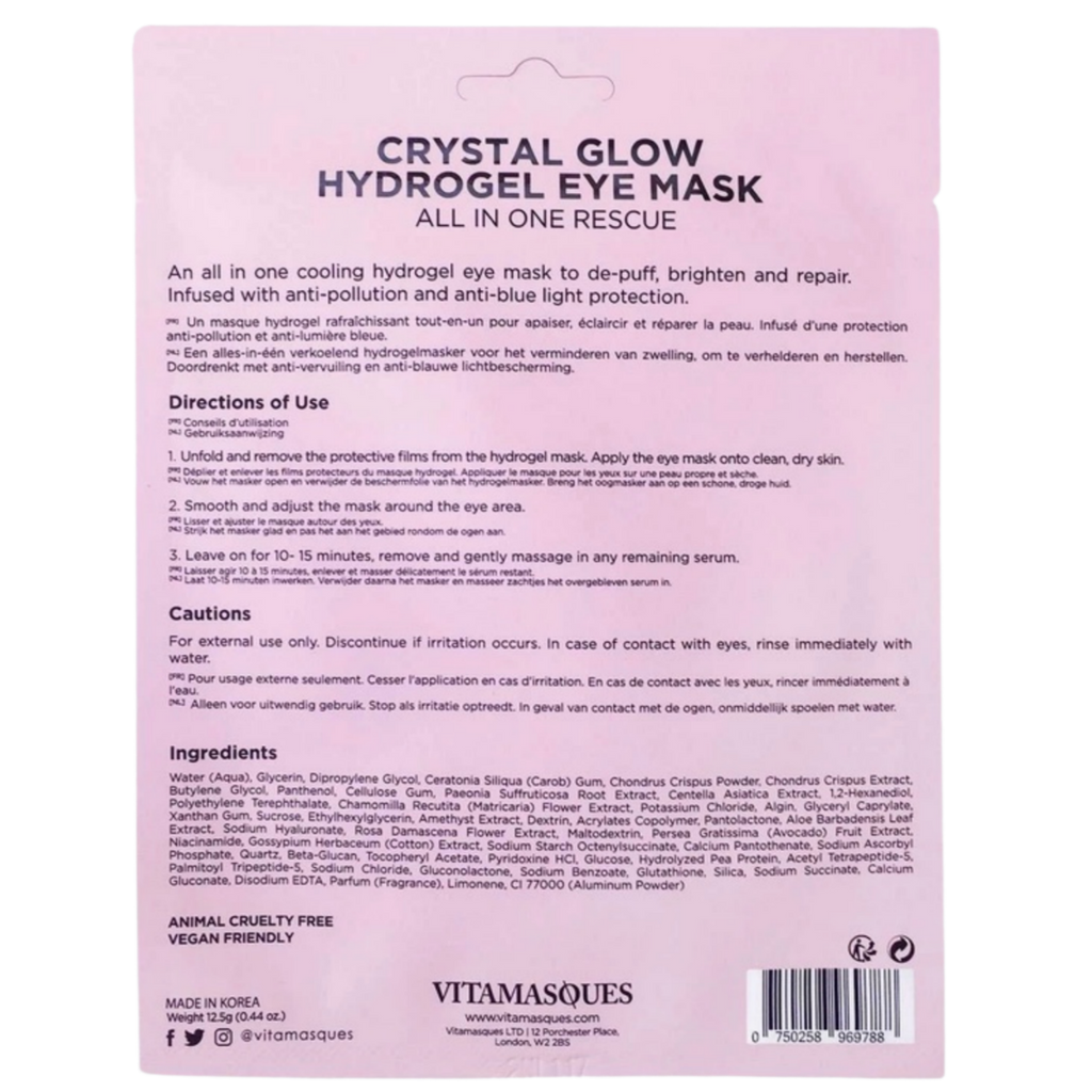 Vitamasques Crystal Glow Hydrogel Repairing Eye Mask