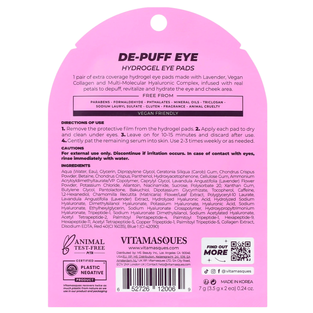 Vitamasques De- Puff Hydrogel Eye Pads