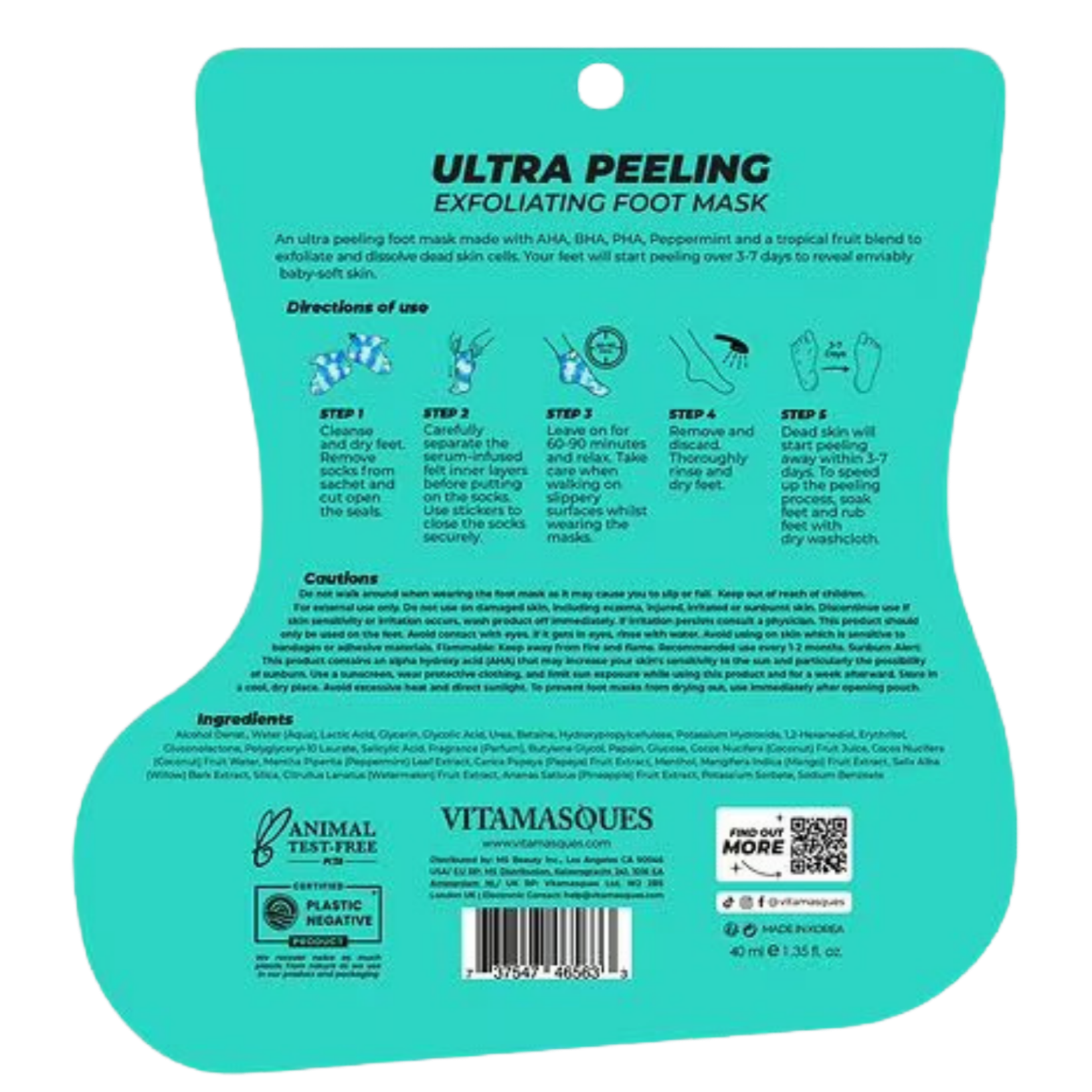 Vitamasques Ultra Peeling Exfoliating Foot Mask