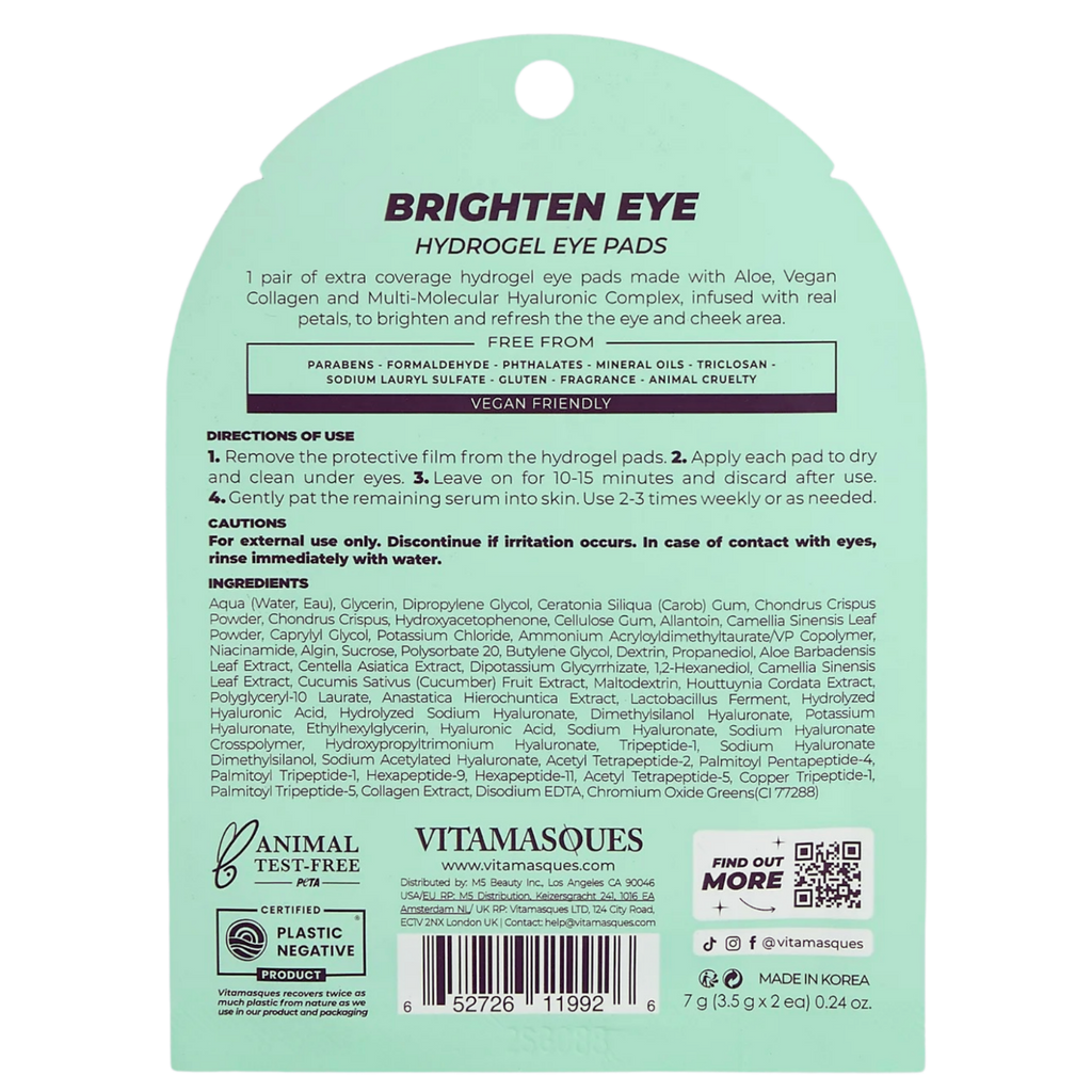 Vitamasques Brighten Eye XL Hydrogel Eye Pads