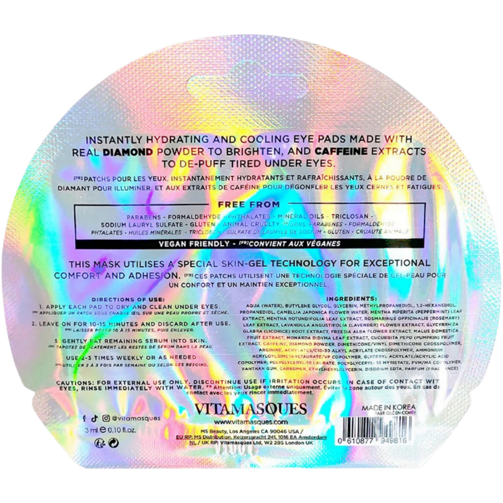 Vitamasques Diamond Eye Pads Brighten & Refresh Tired Eyes